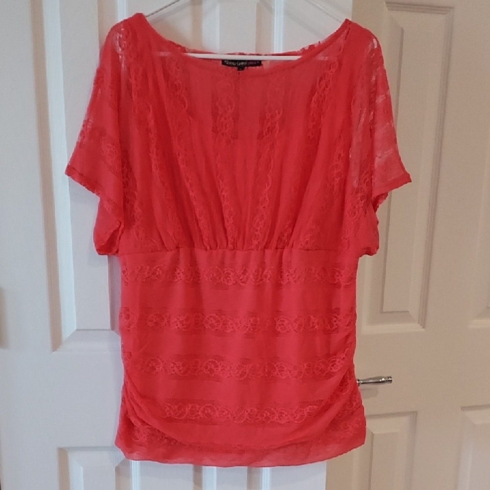 HeartSoul Coral Lace Blouse